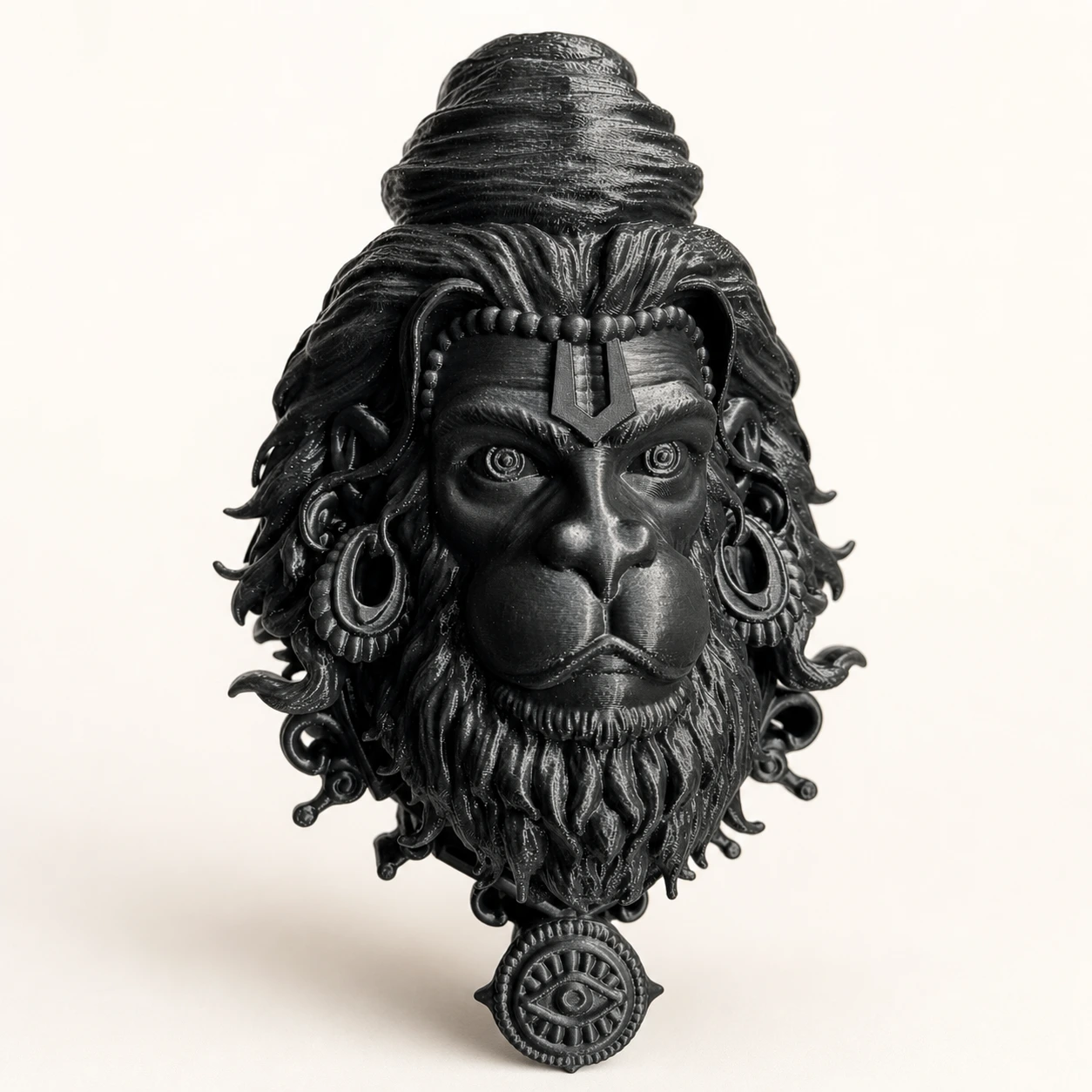 Black lion head custom sculpture